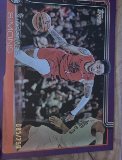 2025-26 Topps Portland Trail Blazers #123 Anfernee Simons — front