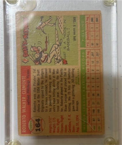 1954 Topps #164 Roberto Clemente — front