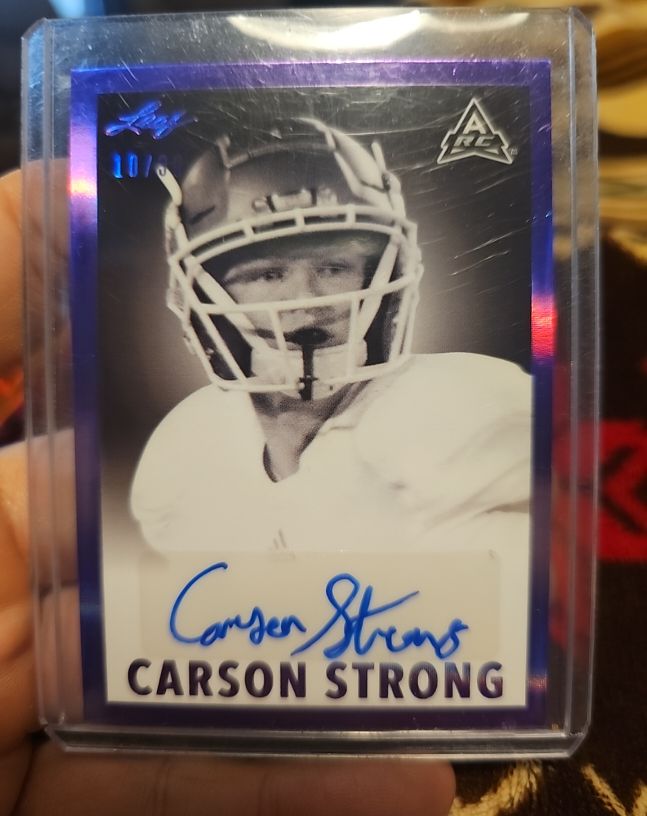 2021 Leaf Memories 1960 Signatures Purple #BW-CS1 Carson Strong — front