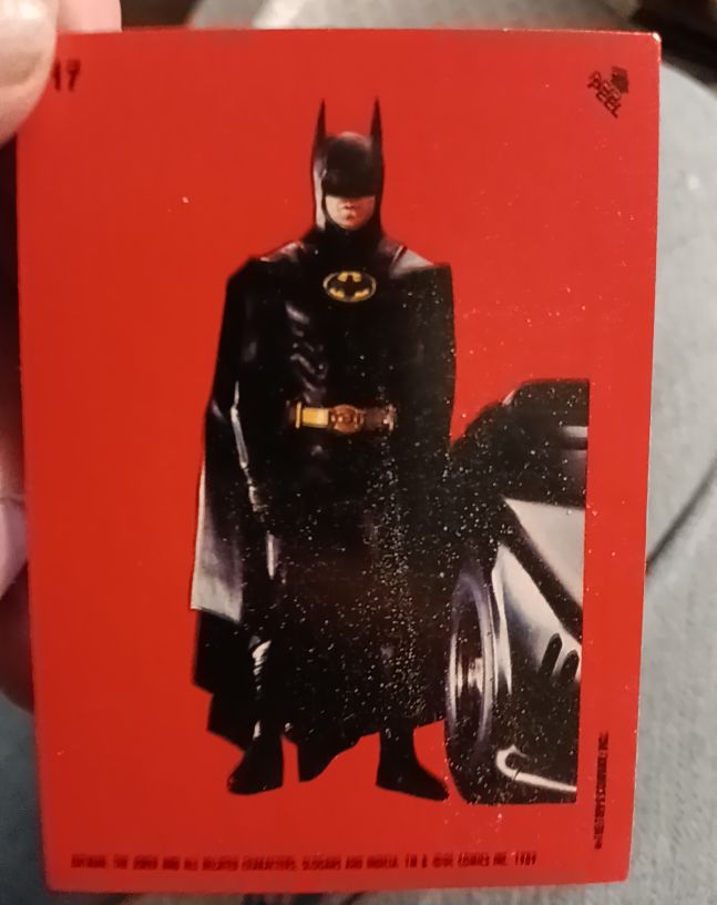 1989 Topps Batman Movie Sticker Card #17 Batman — front