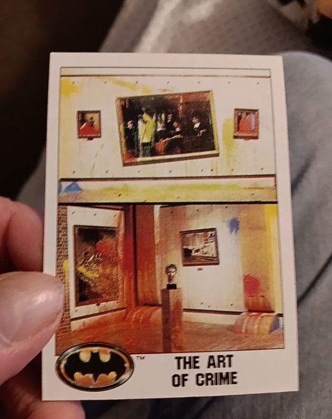 1989 Topps Batman Movie Trading Card #68 The Art of Crime — front
