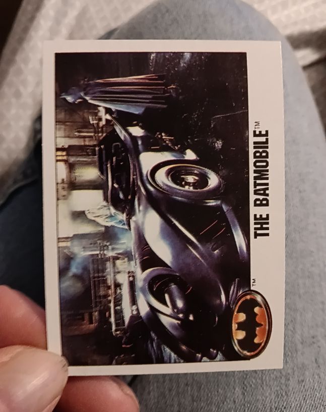 1989 Topps Batman The Movie #77 The Batmobile — front