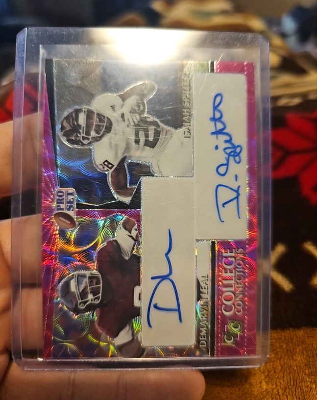 2022 Leaf Pro Set Metal College Connections Demarvin Leal Isaiah Spiller — front