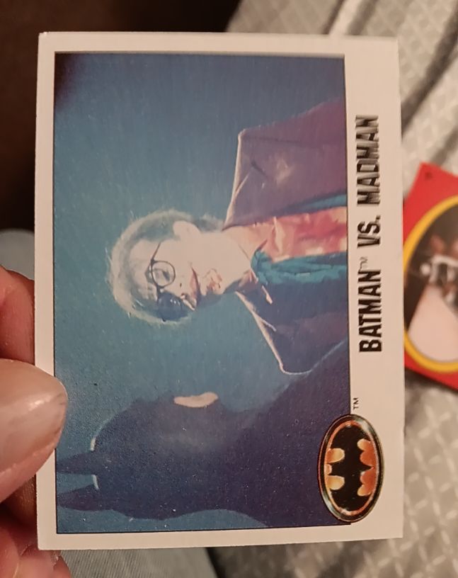 1989 Topps Batman Movie Trading Card #127 Batman vs. Madman — front
