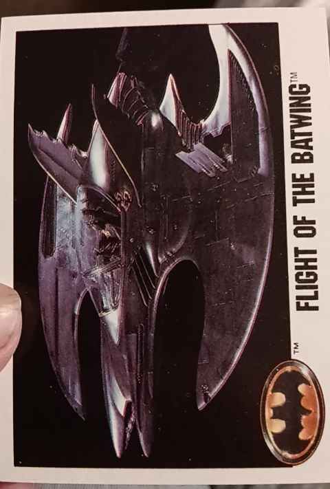 1989 Topps Batman #104 Flight of the Batwing — front