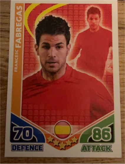 2010 Topps Match Attax World Cup Stars Francesc Fabregas Spain — front