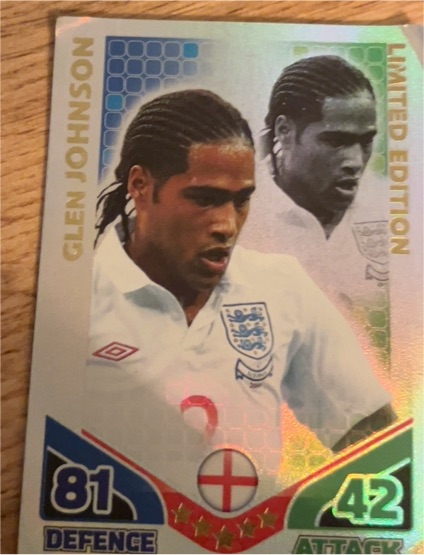 2010 Topps Match Attax World Cup Glen Johnson — front