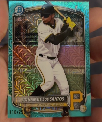 2025 Bowman Chrome #BCP-163 Johan De Los Santos — front