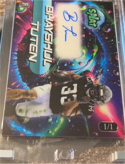 2025 Wild Card Splat Football Galactic Bhayshul Tuten Auto 1/1 — front