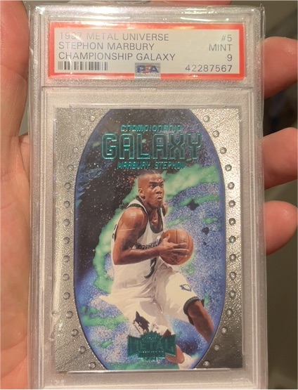 1997 Metal Universe #5 Stephon Marbury Championship Galaxy — front