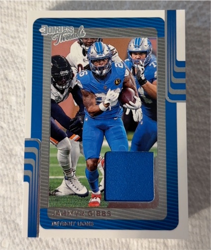2025 Panini Donruss Threads #DTH-JGS Jahmyr Gibbs — front