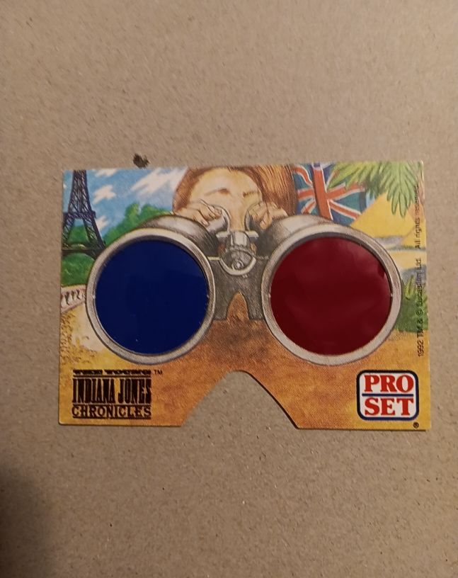 1992 Pro Set The Young Indiana Jones Chronicles Pop Out 3D Glasses — front
