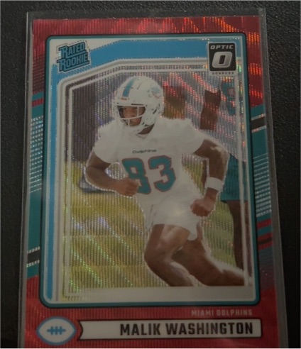 2024 Panini Donruss Optic #397 Malik Washington Rated Rookie Red Wave Preview — front