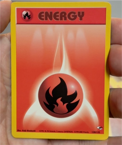 1999 Pokémon Gym Challenge #128 Fire Energy — front