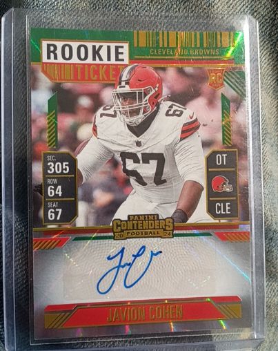 2024 Panini Contenders #290 Javion Cohen Rookie Ticket — front