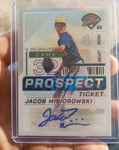 2024 Panini Prospect Edition #156 Jacob Misiorowski Prospect Ticket Prizm RC Auto — front