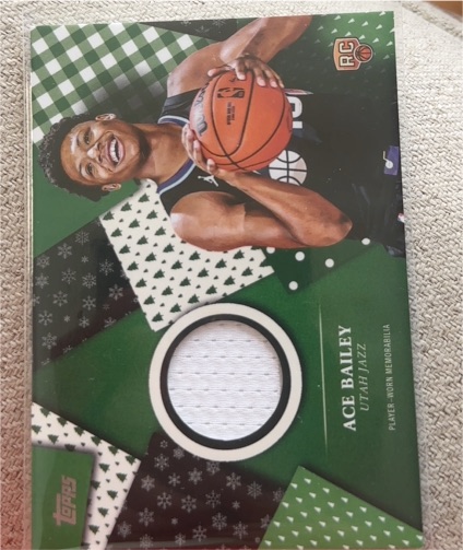 2025-26 Topps Holiday Basketball Ace Bailey Jersey Relic RC Rookie Utah Jazz — front
