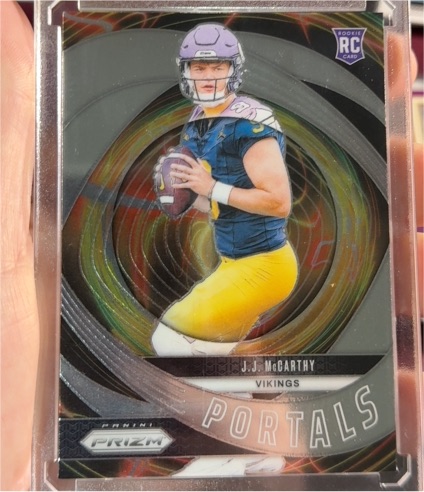 2024 Panini Prizm #7 J.J. McCarthy Portals Rookie Card — front