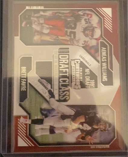 2024 Panini Contenders Historic Draft Class #13 Aeneas Williams & Brett Favre — front