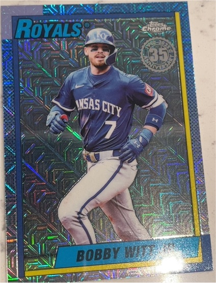 2025 Topps Update #U90C-25 Bobby Witt Jr. 1990 Topps Chrome Silver Pack — front