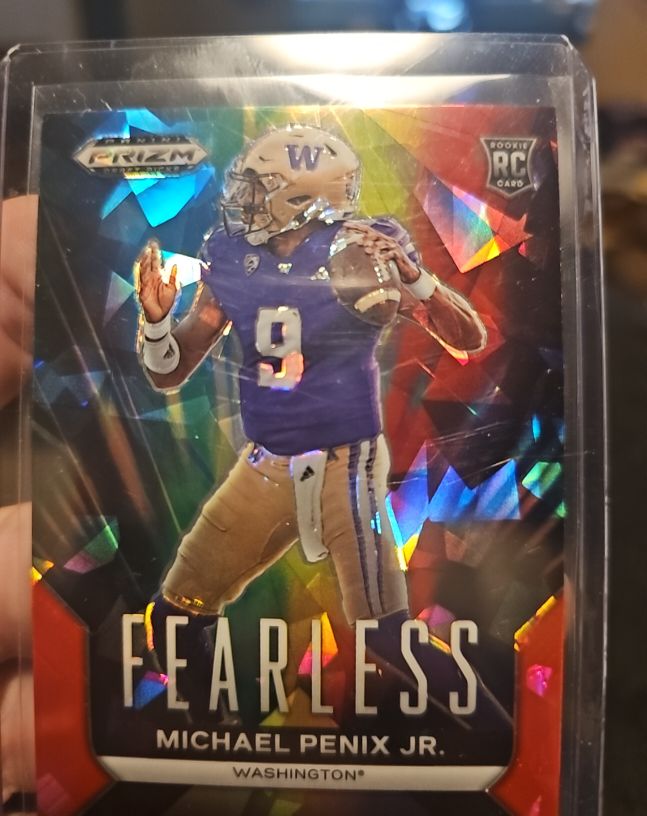 2024 Panini Prizm Draft Picks Fearless Red Ice #F-MPJ Michael Penix Jr. — front