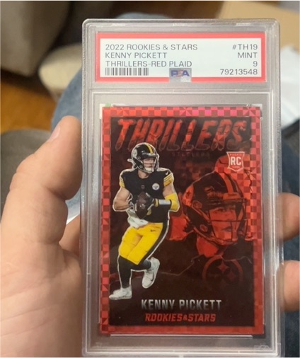 2022 Panini Rookies & Stars #TH-19 Kenny Pickett Thrillers Red Plaid — front