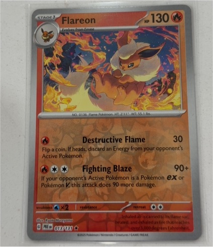 2025 Pokémon Prismatic Evolutions #013 Flareon — front