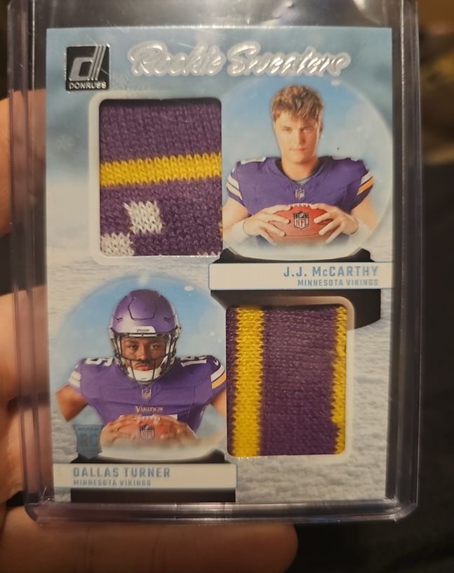 2024 Donruss Rookie Sweaters #RHD-MIN J.J. McCarthy & Dallas Turner — front