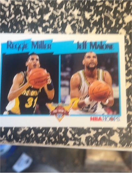 1991-92 NBA Hoops #308 Reggie Miller / Jeff Malone — front