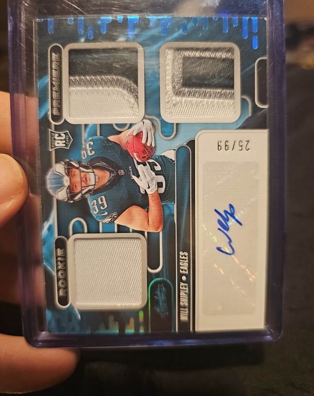 2024 Panini Absolute Rookie Premiere Materials Autographs Will Shipley #25/99 — front