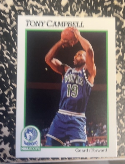 1991-92 Hoops #124 Tony Campbell — front