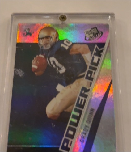 2007 Press Pass #101 Brady Quinn Power Pick RC — front