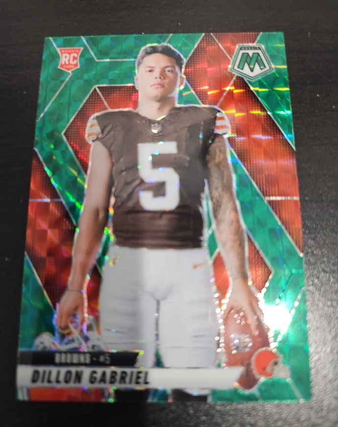 2025 Panini Mosaic #277 Dillon Gabriel Variation Rookie RC Green Mosaic Browns — front
