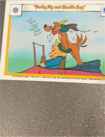 1996 Upper Deck Looney Tunes #29 Porky Pig and Charlie Dog — front