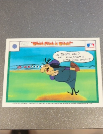 1990 Upper Deck Comic Ball #420 Hopalong Casualty Which Pitch is Witch? — front