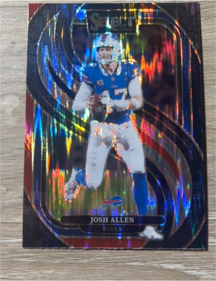2024 Panini Select - Premier Level Josh Allen #122 Black & Red Shock Prizm Bills — front
