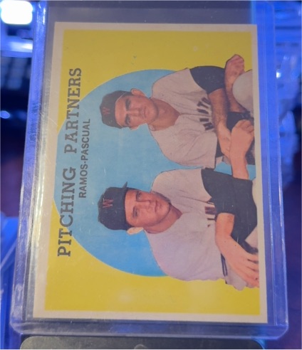 1959 Topps #291 Pitching Partners Pedro Ramos Camilo Pascual — front