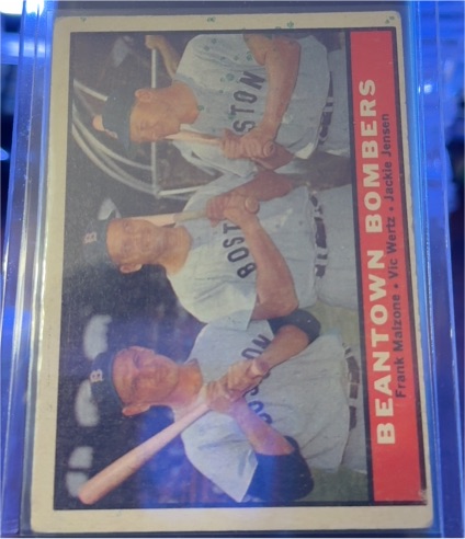 1961 Topps #173 Beantown Bombers Frank Malzone, Vic Wertz, Jackie Jensen — front