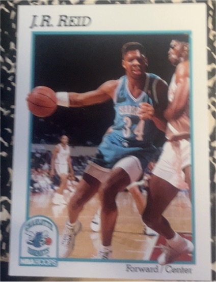 1991-92 Hoops #24 J.R. Reid Charlotte Hornets — front