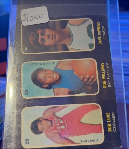 1971 Topps Stickers #28-29-30 Bob Love Ron Williams Dave Cowens — front