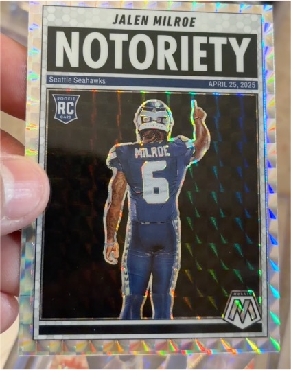 2025 Panini Mosaic #15 Jalen Milroe Notoriety Rookie Card — front