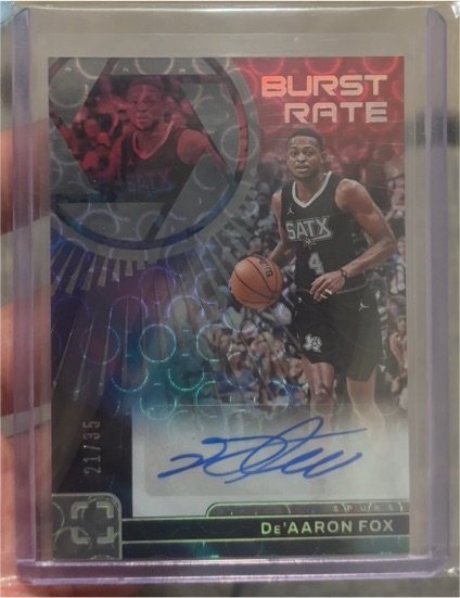 2024-25 Panini PhotoGenic Burst Rate Signatures #BRS-FOX De'Aaron Fox — front