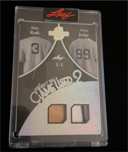 2025 Leaf Spectacular When It Was A Game Used 2 #6 Babe Ruth/Aaron Judge — front