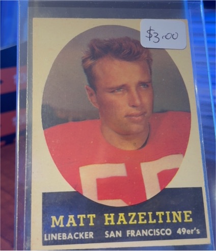 1958 Topps Football #100 Matt Hazeltine — front
