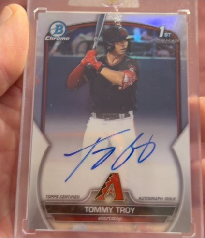 2023 Bowman Draft Chrome Prospect Auto Tommy Troy #CDA-TT — front