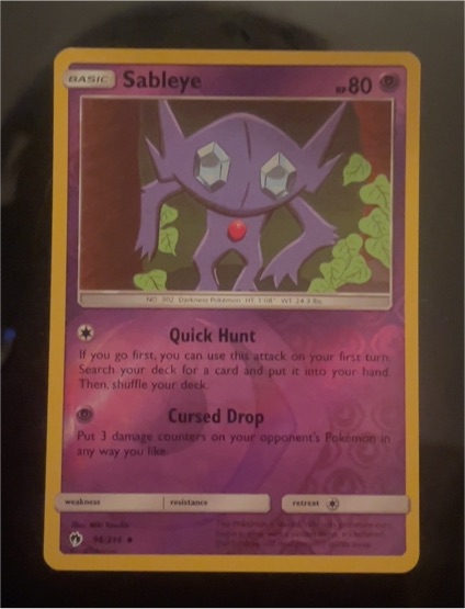 2018 Pokémon Sun & Moon Lost Thunder #96 Sableye — front