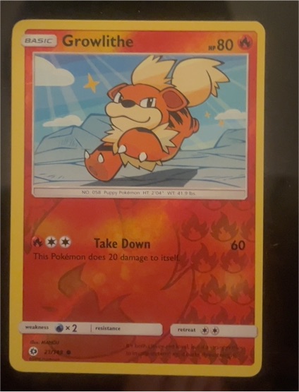 2017 Sun & Moon #21 Growlithe — front