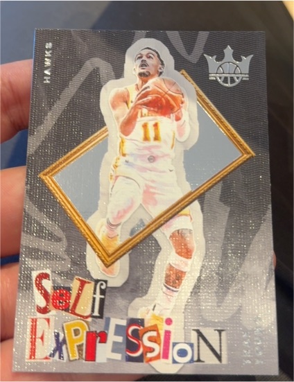 2024-25 Panini Court Kings #7 Trae Young Self Expression Violet Hawks /49 — front