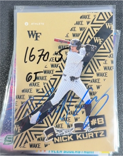 2024 ONIT Athlete Wake Forest #8 Nick Kurtz — front