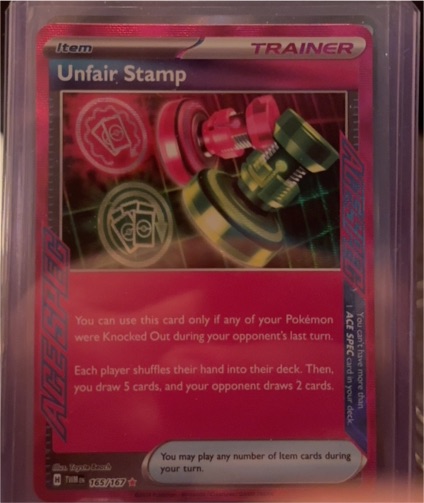 2024 Pokémon SV06 Twilight Masquerade #165 Unfair Stamp — front